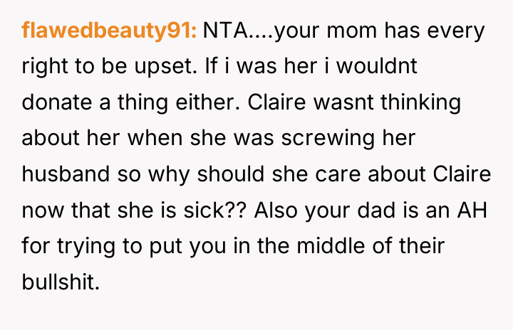 flawedbeauty91 NTA....your mom has every right to be upset. If...