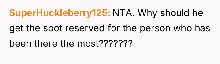 SuperHuckleberry125 NTA. Why should he get the spot reserved for...