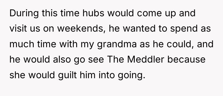 During this time hubs would come up and visit us...