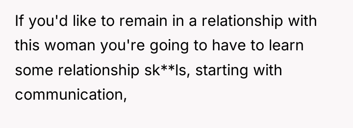 If you'd like to remain in a relationship with this...