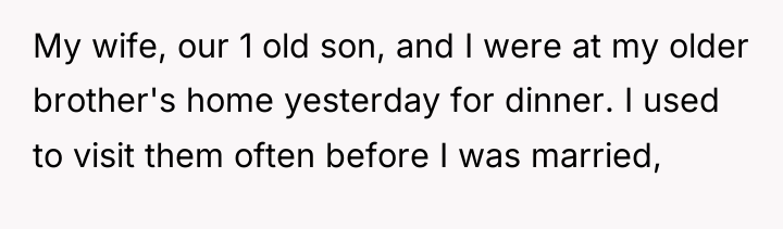 My wife, our 1 old son, and I were at...