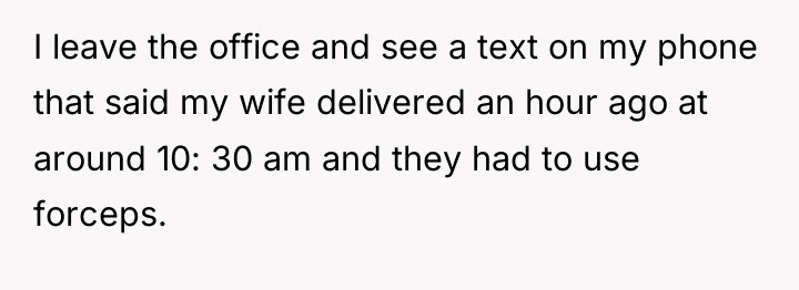 I leave the office and see a text on my...