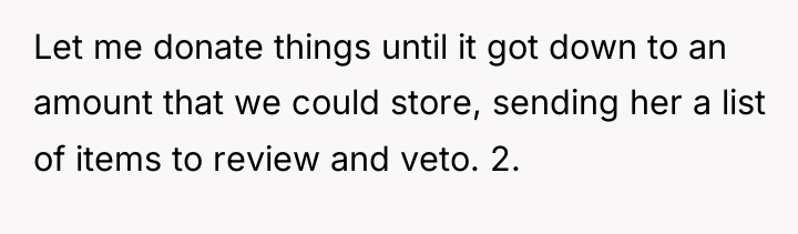 Let me donate things until it got down to an...