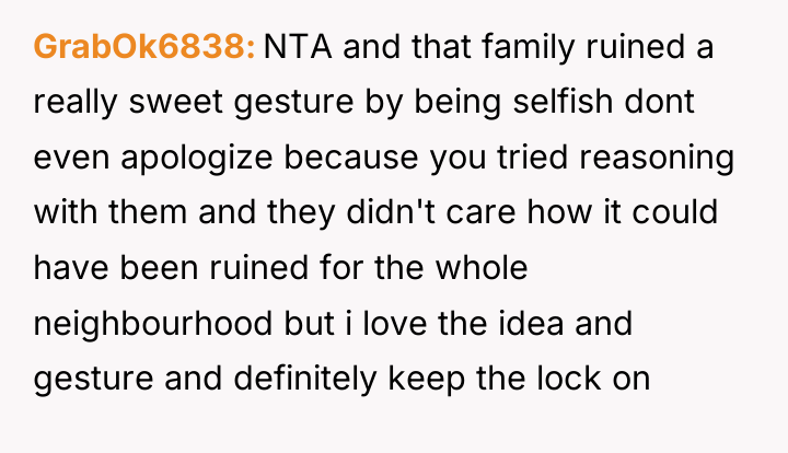 GrabOk6838 NTA and that family ruined a really sweet gesture...