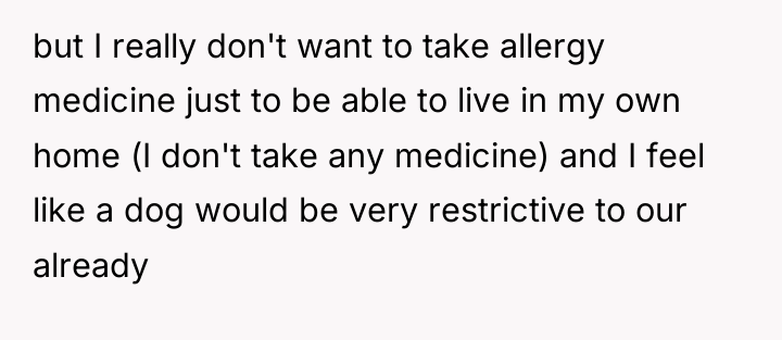 but I really don't want to take allergy medicine just...