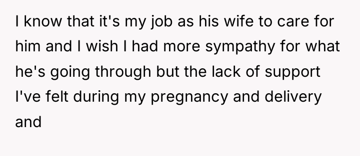 I know that it's my job as his wife to...