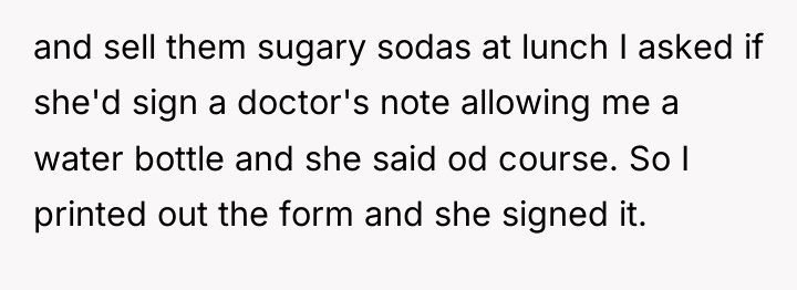 and sell them sugary sodas at lunch I asked if...