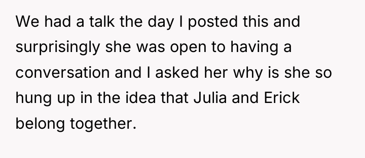 We had a talk the day I posted this and...