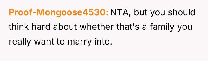 Proof-Mongoose4530 NTA, but you should think hard about whether that's...