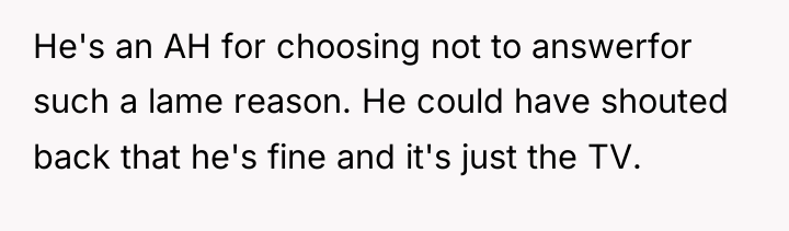 He's an AH for choosing not to answerfor such a...