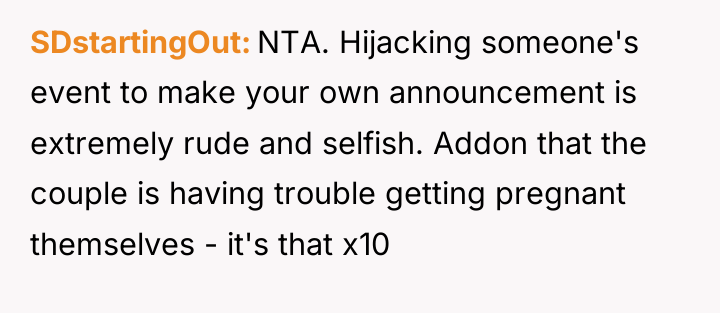 SDstartingOut NTA. Hijacking someone's event to make your own announcement...