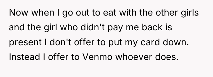 Now when I go out to eat with the other...