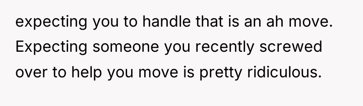 expecting you to handle that is an ah move. Expecting...