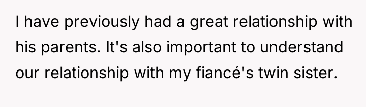 I have previously had a great relationship with his parents....