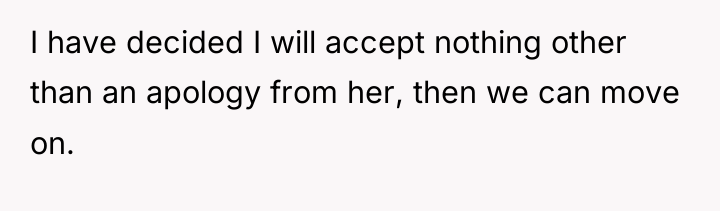 I have decided I will accept nothing other than an...