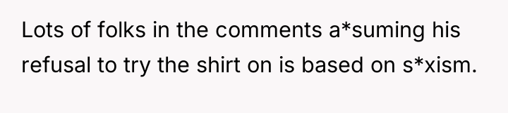 Lots of folks in the comments a*suming his refusal to...