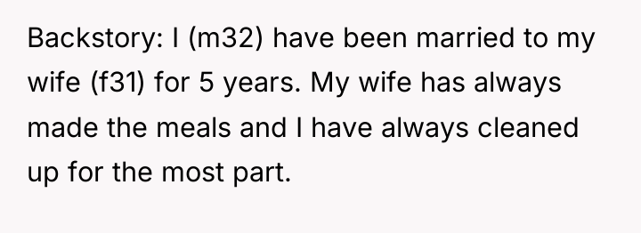 Backstory: I (m32) have been married to my wife (f31)...