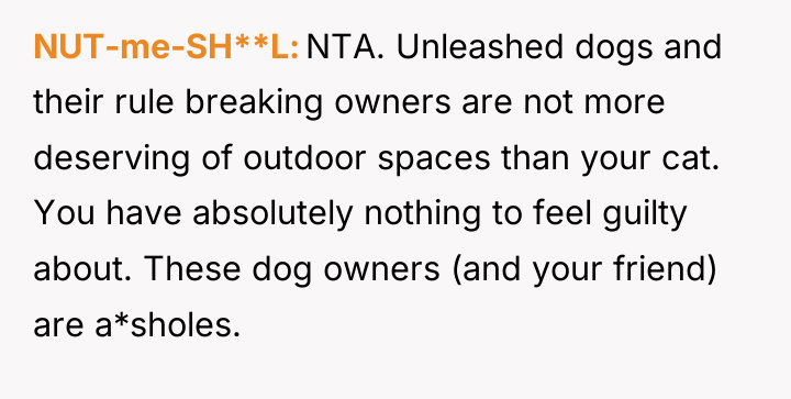 NUT-me-SH**L NTA. Unleashed dogs and their rule breaking owners are...