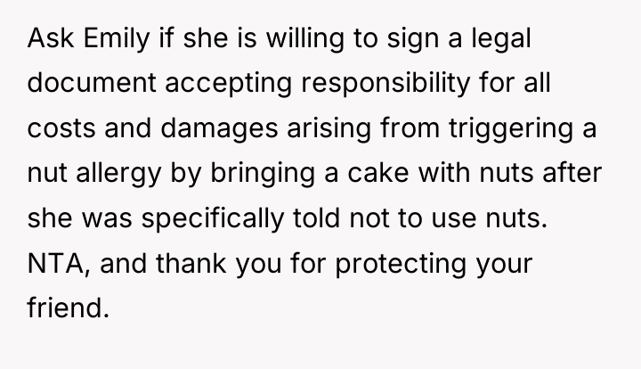 Ask Emily if she is willing to sign a legal...
