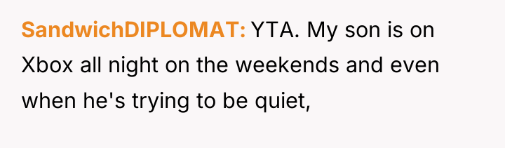 SandwichDIPLOMAT YTA. My son is on Xbox all night on...
