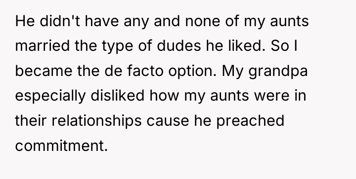 He didn't have any and none of my aunts married...