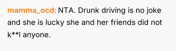 mamma_ocd NTA. Drunk driving is no joke and she is...