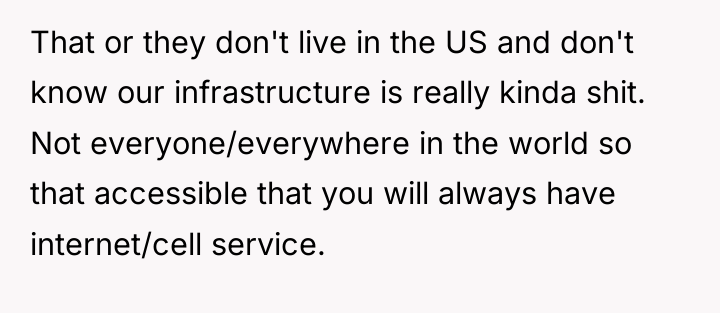 That or they don't live in the US and don't...