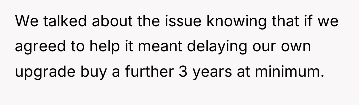 We talked about the issue knowing that if we agreed...