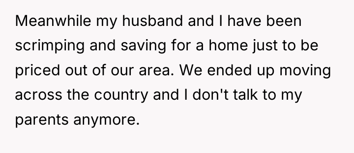 Meanwhile my husband and I have been scrimping and saving...