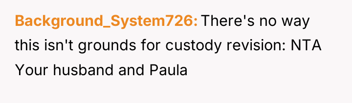 Background_System726 There's no way this isn't grounds for custody revision:...