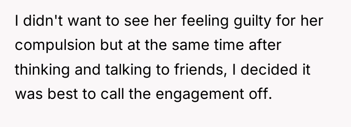 I didn't want to see her feeling guilty for her...