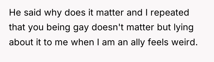 He said why does it matter and I repeated that...