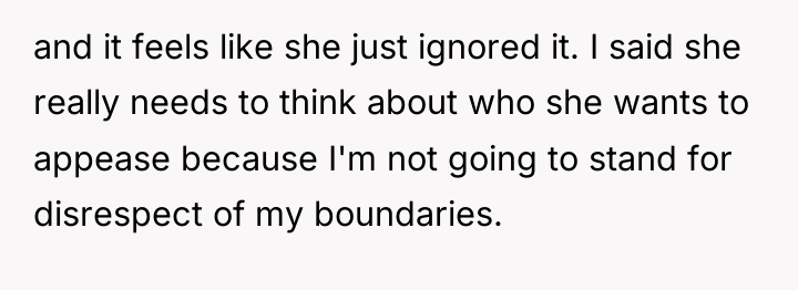 and it feels like she just ignored it. I said...