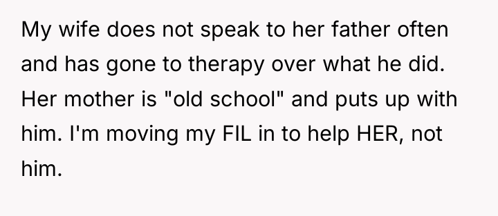 My wife does not speak to her father often and...
