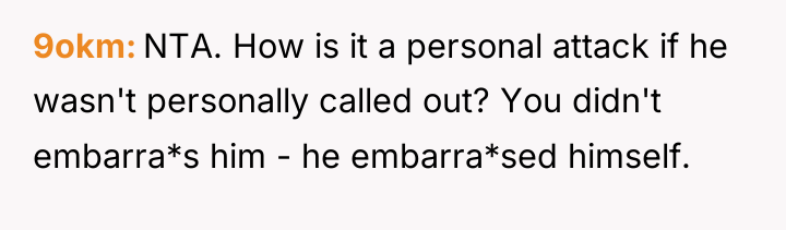 9okm NTA. How is it a personal attack if he...