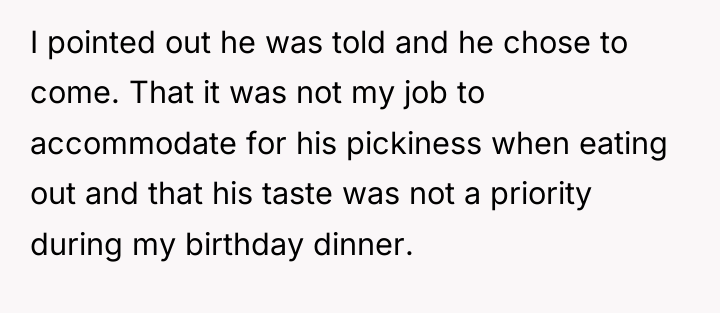 I pointed out he was told and he chose to...