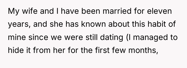 My wife and I have been married for eleven years,...