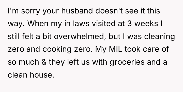 I'm sorry your husband doesn't see it this way. When...
