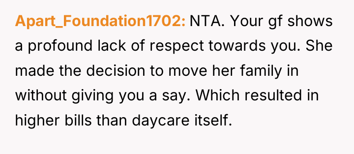 Apart_Foundation1702 NTA. Your gf shows a profound lack of respect...