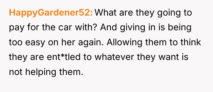 HappyGardener52 What are they going to pay for the car...