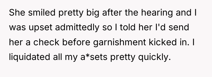 She smiled pretty big after the hearing and I was...