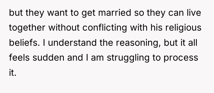 but they want to get married so they can live...