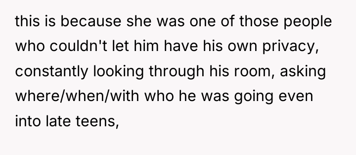 this is because she was one of those people who...