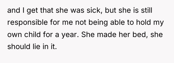 and I get that she was sick, but she is...