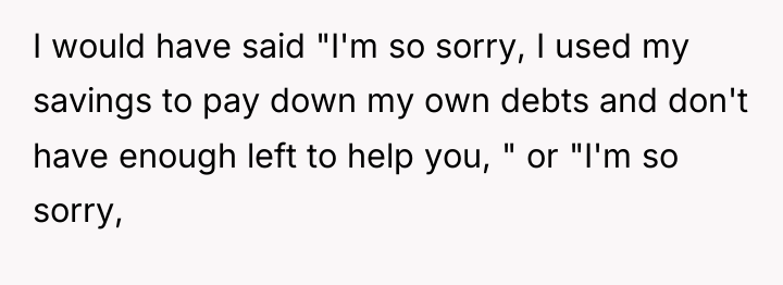 I would have said "I'm so sorry, I used my...