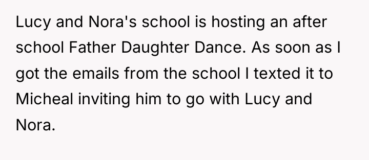 Lucy and Nora's school is hosting an after school Father...