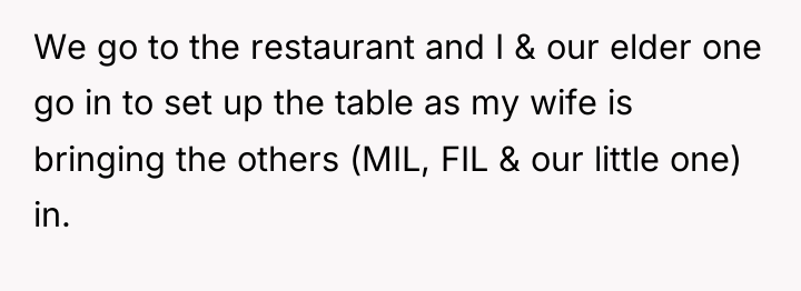 We go to the restaurant and I & our elder...