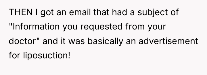 THEN I got an email that had a subject of...