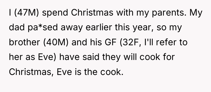 I (47M) spend Christmas with my parents. My dad pa*sed...