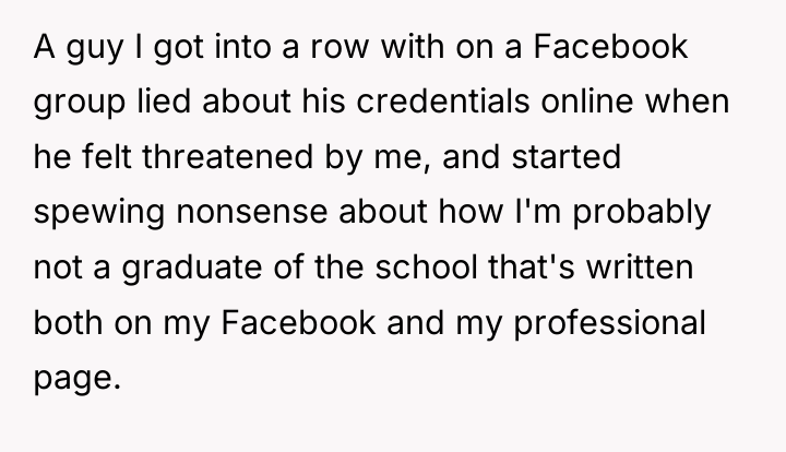 A guy I got into a row with on a...